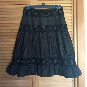 The limited vintage beaded tiered skirt